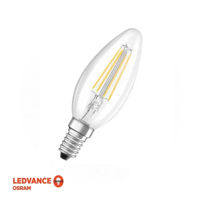 Λάμπα LED Νήματος-Filament Κερί Διαφανές OSRAM-LEDVANCE 4W E14 2700K