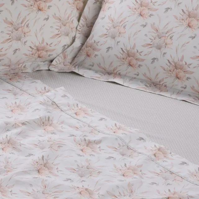 Σετ Παπλωματοθήκη 220x240 Υπέρδιπλη Daily 3181 Cream-Grey 100% βαμβακερό 2