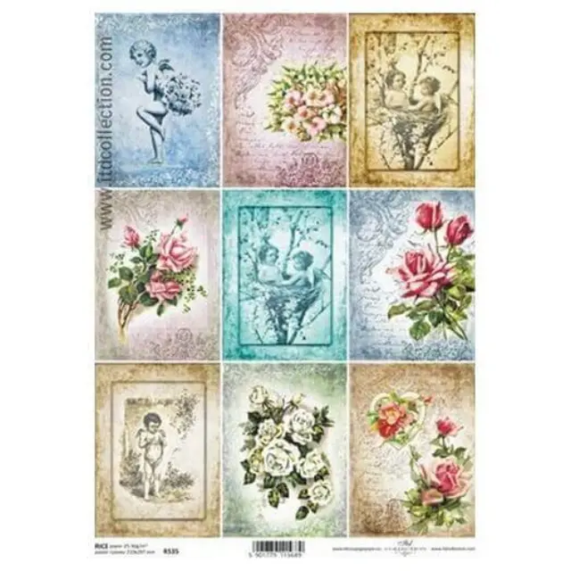 Ριζόχαρτο ITD, 21x29cm, Flowers cards, R535