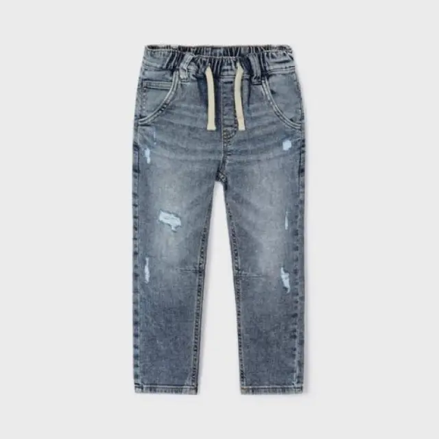 Baby 6 μηνών έως 4 ετών Παντελόνι τζιν jogger Better Cotton μπλε θαμπό - 3Ε