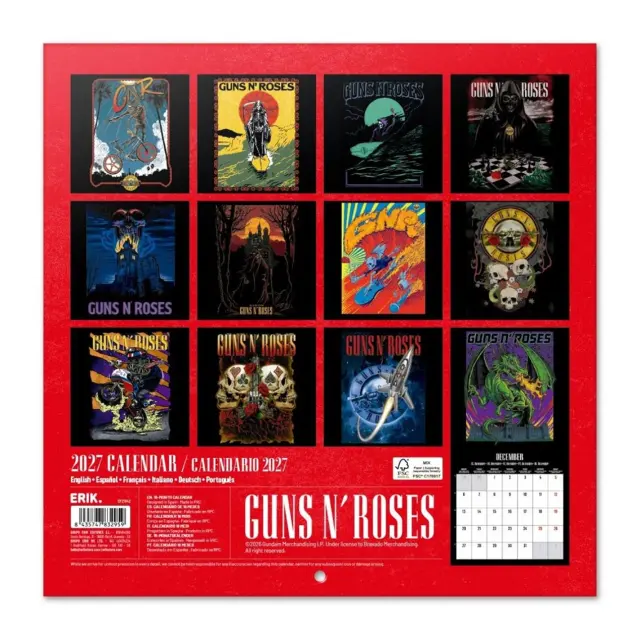 HMEΡΟΛΟΓΙΟ ΤΟΙΧΟΥ GUNS N ROSES 2027 30X30 CALENDAR CP27042 2