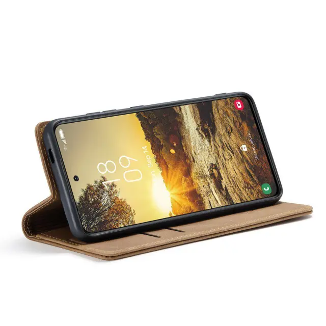 Θήκη Βιβλίο για Galaxy S24 FE-Brown OEM 3