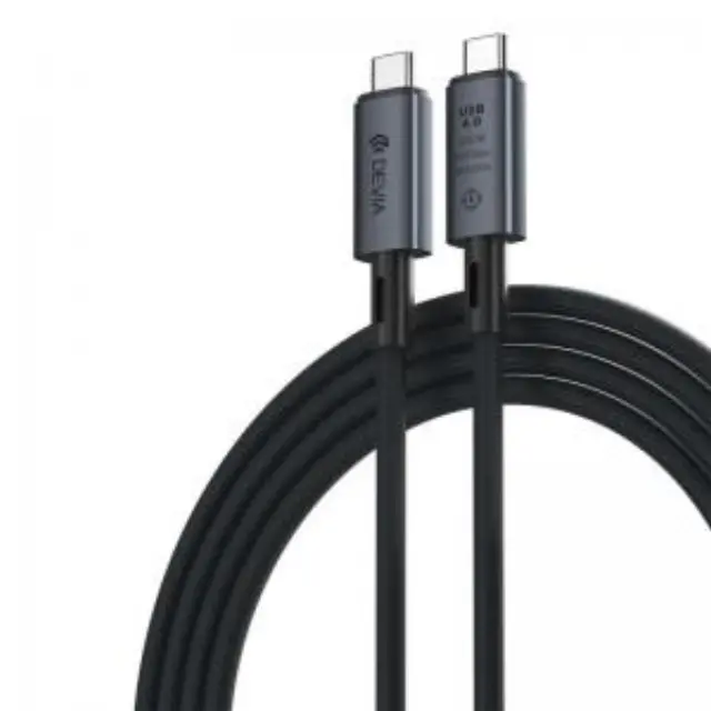 Καλώδιο Σύνδεσης USB 4.0 Devia EC641 Braided USB C σε USB C 240W 1m Extreme Μαύρο N63904 2