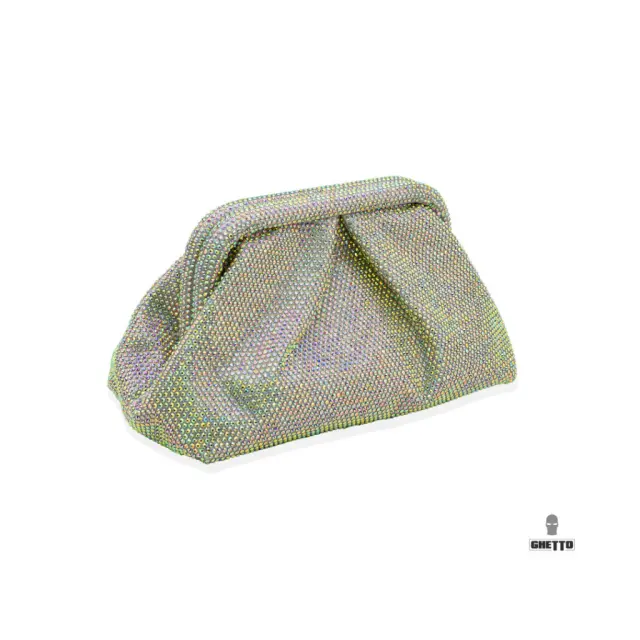 Ghetto Crystal Clutch Bag with Chain Strap | Sparkling Statement Evening Bag
