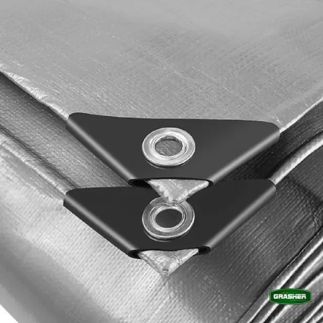 Grasher Αδιάβροχος μουσαμάς-τέντα με κρίκους 190gr/m² 4x5m Γκρί / 103964 2