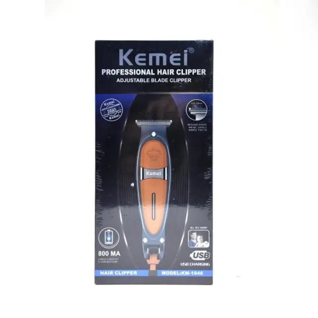 Kemei Επαναφορτιζόμενη Κουρευτική Μηχανή Grey/Orange KM-1946