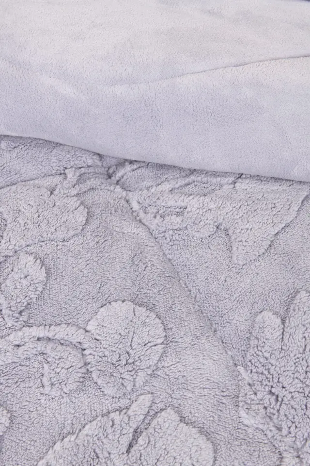 Κουβερτοπάπλωμα 240x260 King Size 720gsm Fleece-Sherpa Elara 100% Πολυέστερ- Lilac 2