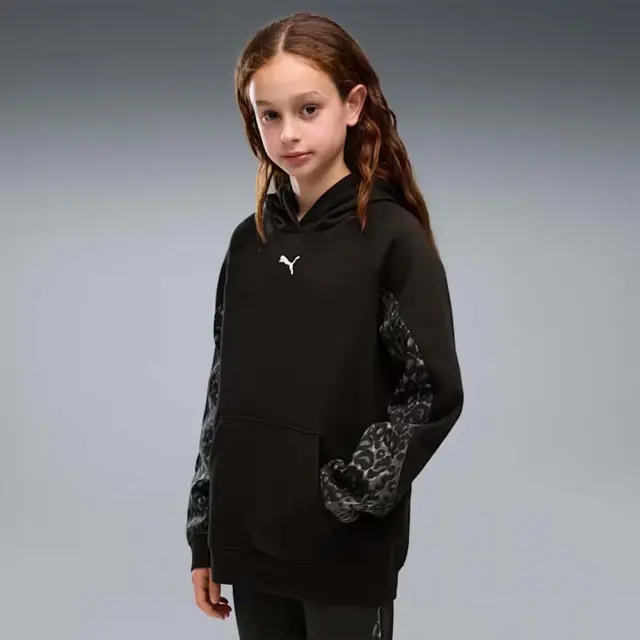 Puma Girl's Sport Animal Fleece Hoodie Μαύρο 694847-01 (Puma)