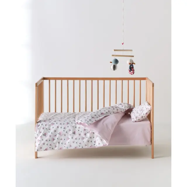 Σετ Παπλωματοθήκη Κούνιας 2 Τεμαχίων Kentia Alima White-Pink-Green 100x140