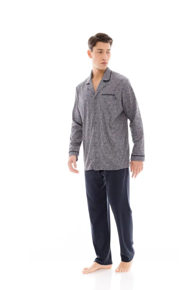 W-M675 - Type - PYJAMA BUTTONED BLUE GREY 2
