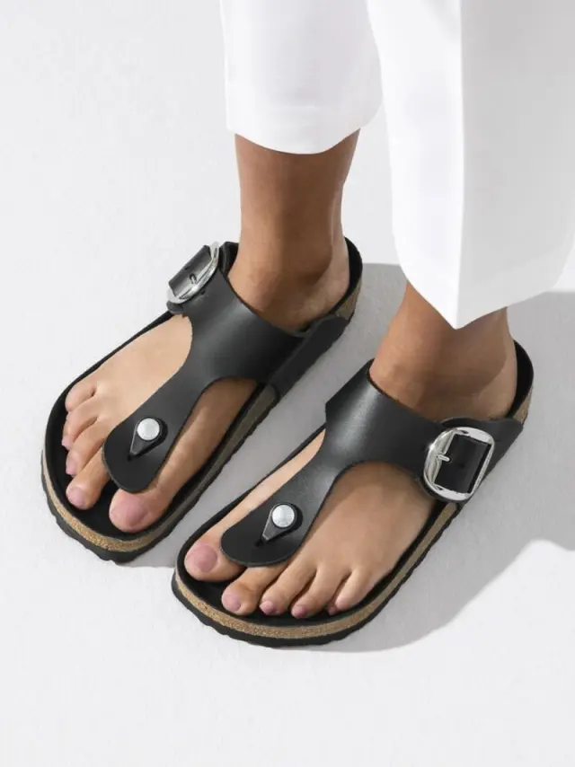 Birkenstock Πέδιλα Γυναικείο δέρμα Μαύρο BIR/GIZEH BIG BUCKLE 1018753 BLACK 2