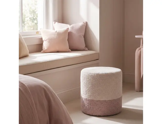 Σκαμπό Home & Styling Collection με διαστάσεις 35x34cm - Beige/Light Pink AAK400000
