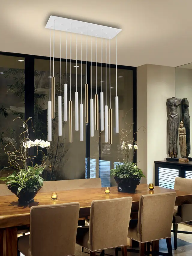 Varas 373437D Κρεμαστό Φωτιστικό LED 14L Χρυσό/Λευκό Dimmable Άσπρο Άσπρο/Χρυσό Χρυσό