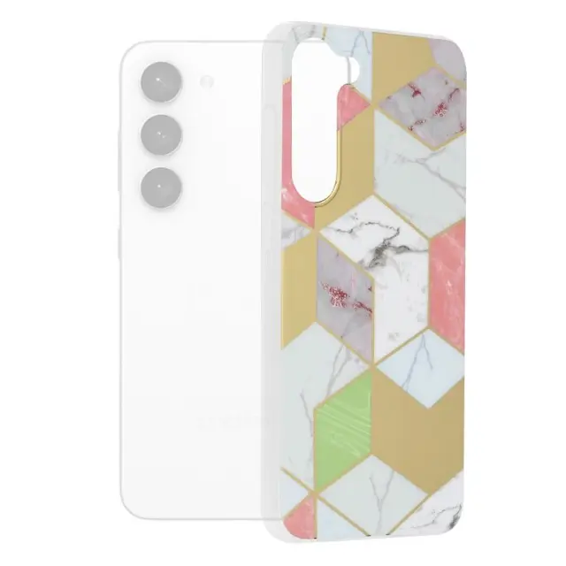 Techsuit® Marble Series Back Cover Προστατευτική Θήκη για Samsung Galaxy S23 Plus- Purple Hex