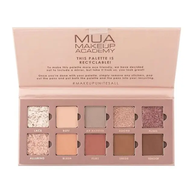MUA 10 Shade Eye Palette Silk Nudes Παλέτα 10 Σκιών Ματιών 11gr 2