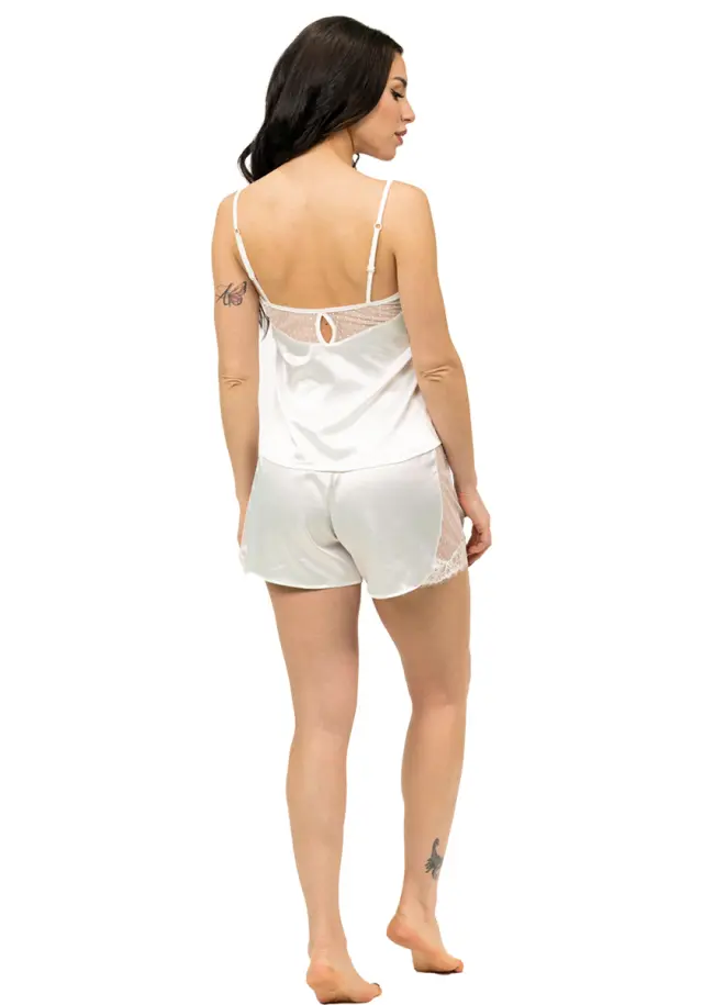 Miss Rosy Σατέν Νυφικό Baby Doll Ιβουάρ - XL 2