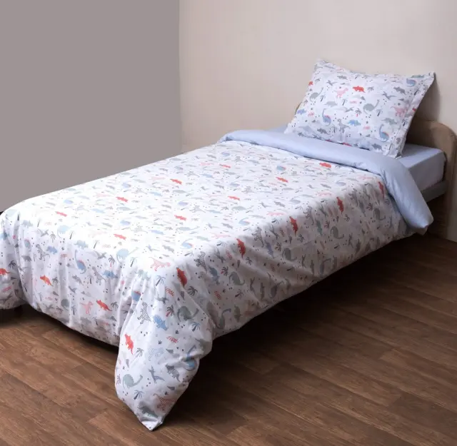 Σετ Παπλωματοθήκη 160Χ240 Μονή Φανελένια Kids Viopros 2641 Λευκό 100% βαμβακερό