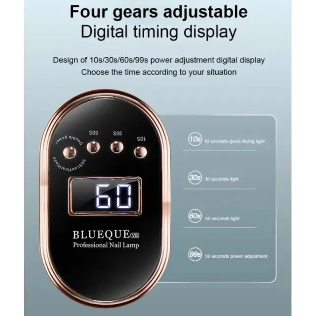 Blueque BQ- V8 επαγγελματικό φουρνάκι νυχιών Uv Led 168W 3