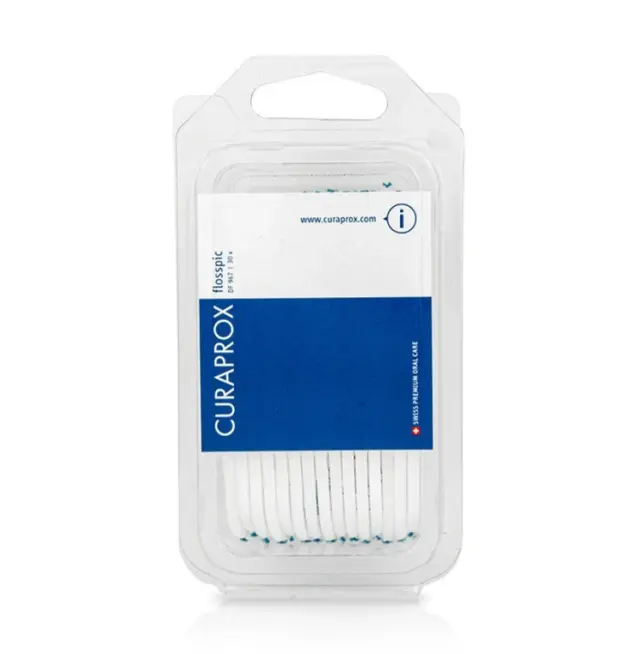 Curaprox Flosspic Οδοντικό Νήμα με Λαβή σε Λευκό χρώμα 30τμχ