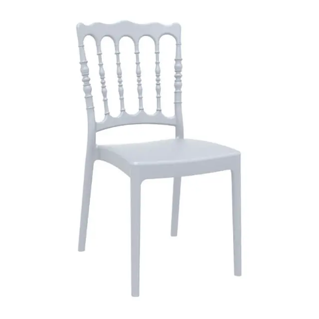 Καρέκλα Στοιβαζόμενη NAPOLEON Silver Grey PP 45x55x92cm