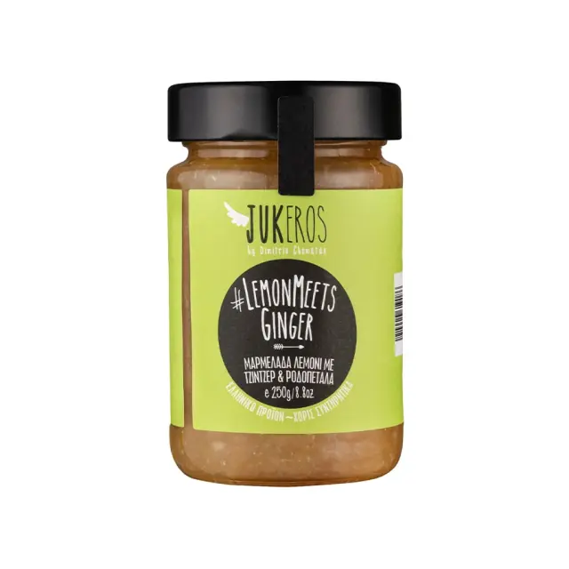 Μαρμελάδα Λεμόνι με καραμελωμένο Ginger και Ροδοπέταλα - Jukeros - 250gr 5214000619086