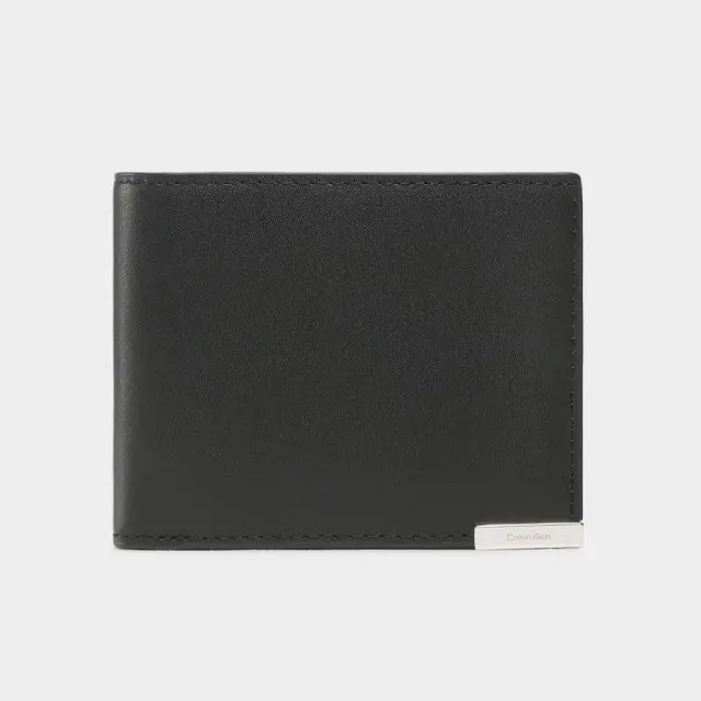 Calvin Klein - Ανδρικό Δερμάτινο Πορτοφόλι Modern Plaque Bifold 6cc W/Bill K50K509975-BAX Μαύρο