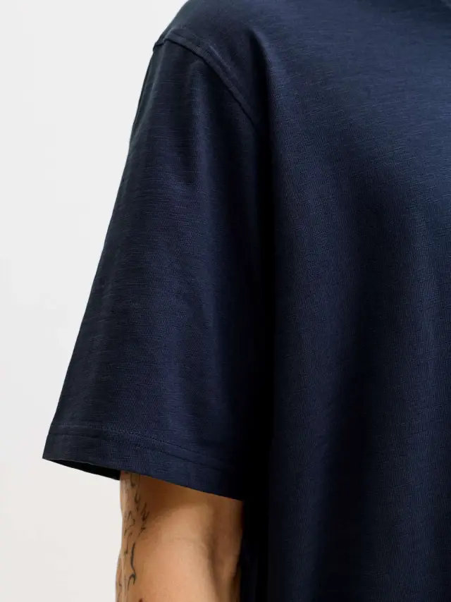 JJEDOVER SLUB TEE SS NOOS Navy Blazer 2