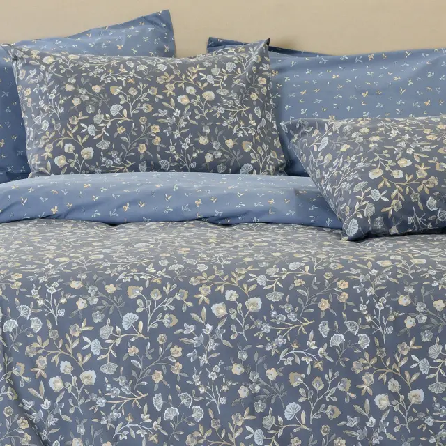 Σετ Σεντόνια 170x270 Μονά Ultra Line Melinen Augusta Jean 100% βαμβακερόΧωρίς Λάστιχο 2