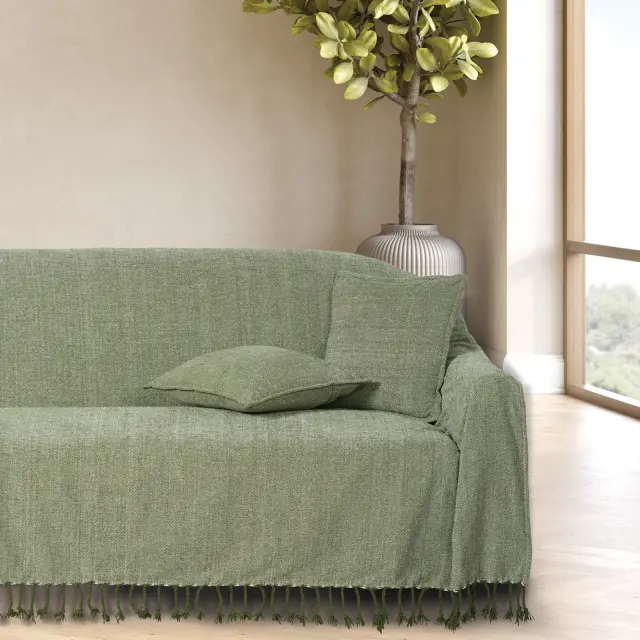 Διακοσμητικό Μαξιλάρι 40x40 Με Γέμιση Das Home 0273 Olive 100% Chenille 2