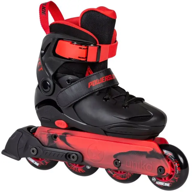 POWERSLIDE Jet Black adj. Πατίνια Αυξομειούμενα - Μαύρο Μαύρο-Κόκκινο 2