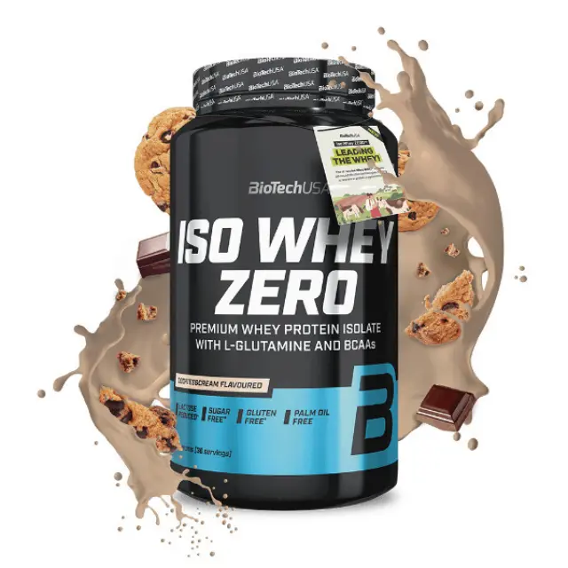 Biotech USA Iso Whey Zero Lactose Redused Πρωτεΐνη Ορού Γάλακτος Χωρίς Γλουτένη με Γεύση Cookies & Cream 908gr