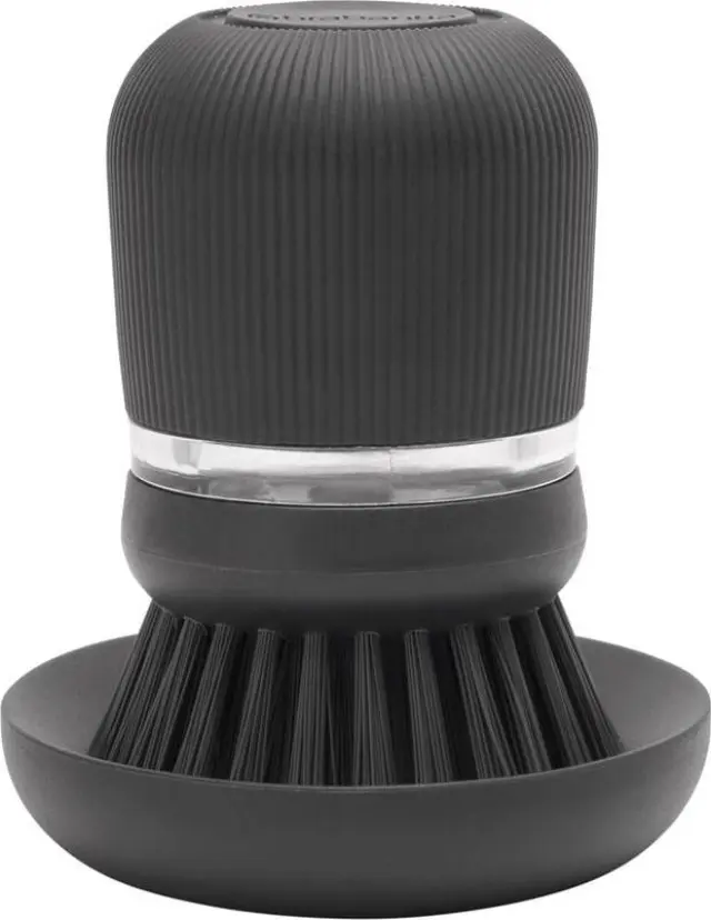 Brabantia Βούρτσα Πιάτων Με Δοχείο Υγρού Πλαστική SinkSide 8.3 x 9.5 cm Dark Grey