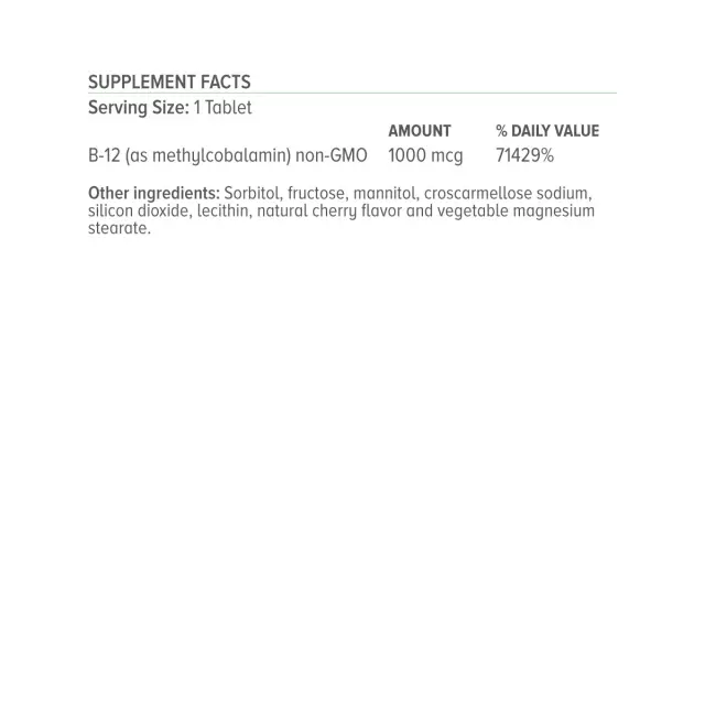 Natural Vitamins | B12 (Methylcobalamin) 1000 mcg | 30 Υπογλώσσιες Ταμπλέτες 3