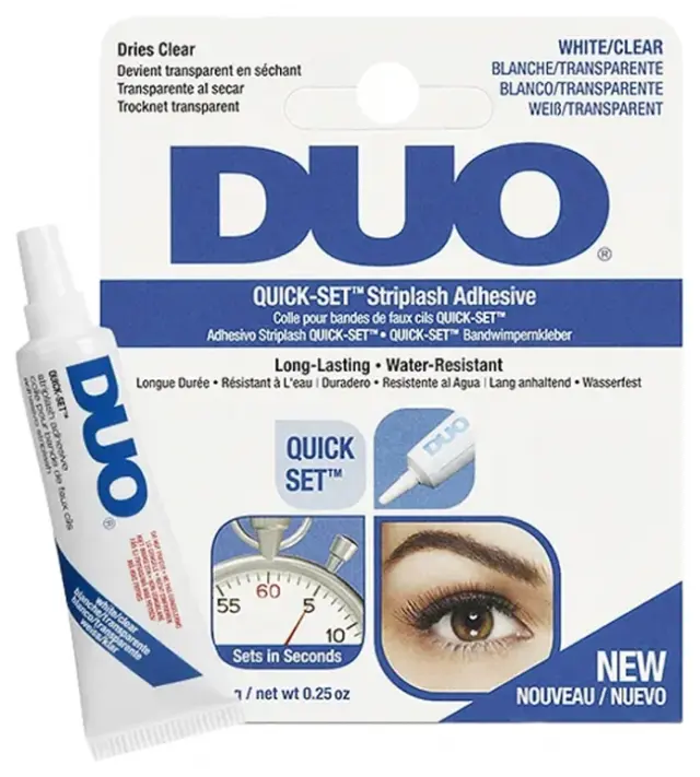 Duo Quick Set Clear Eyelash Adhesive Διάφανη Κόλλα Βλεφαρίδων Για Strip Και Μεμονωμένες Βλεφαρίδες 7g 2