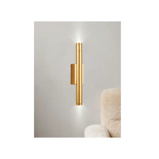 Inlight Επιτοίχιο φωτιστικό LED 2*5W 3000K σε χρυσαφί απόχρωση απο αλουμίνιο D:30x6cm (43061-Golden) 2