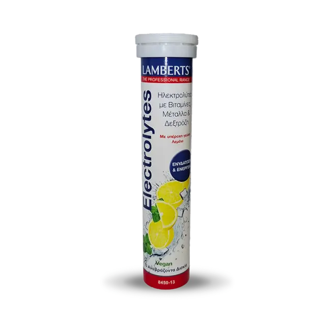 Lamberts Electrolytes Ηλεκτρολύτες με Βιταμίνες, Μέταλλα & Δεξτρόζη με γεύση Λεμόνι 13 αναβράζοντα δισκία