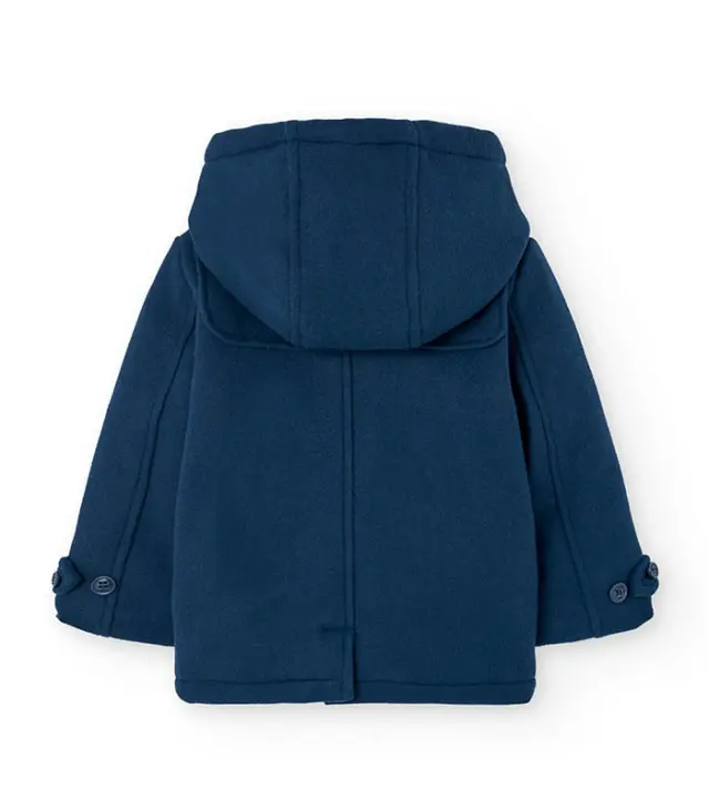 Boboli Chic Παλτό μοντγκόμερι σε γκρι χρώμα και γούνινη εσωτερική επένδυση 2
