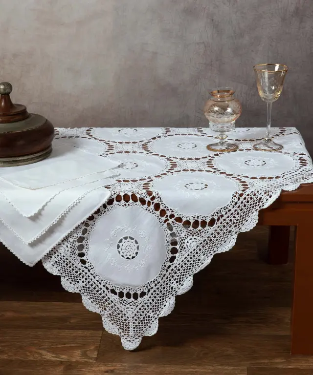 Βαμβακερό καρέ με πλεκτό 371 (110cm x 110cm) - -