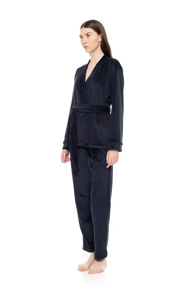 W1892 - Yacht Blue - PYJAMA 3PCS SOFT VELVET 2