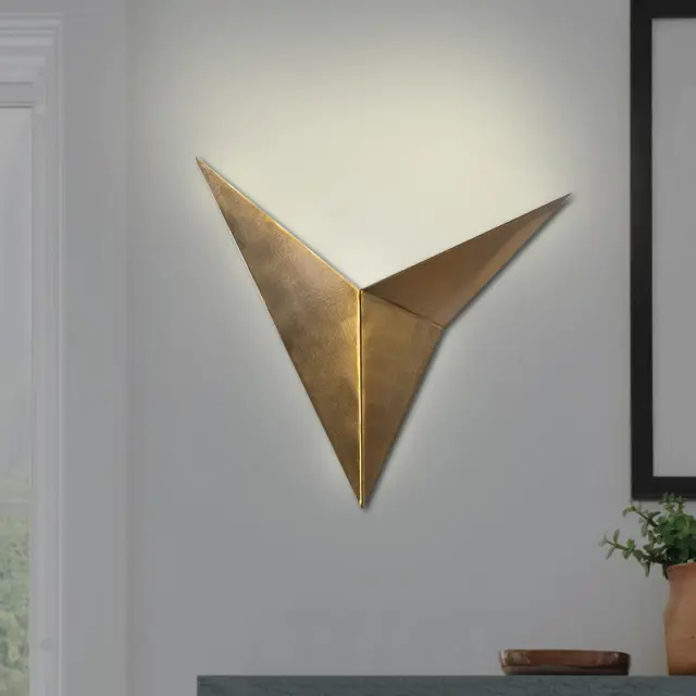 Απλίκα τοίχου Bird Megapap μεταλλική χρώμα χρυσό vintage 34x5x34εκ. 2