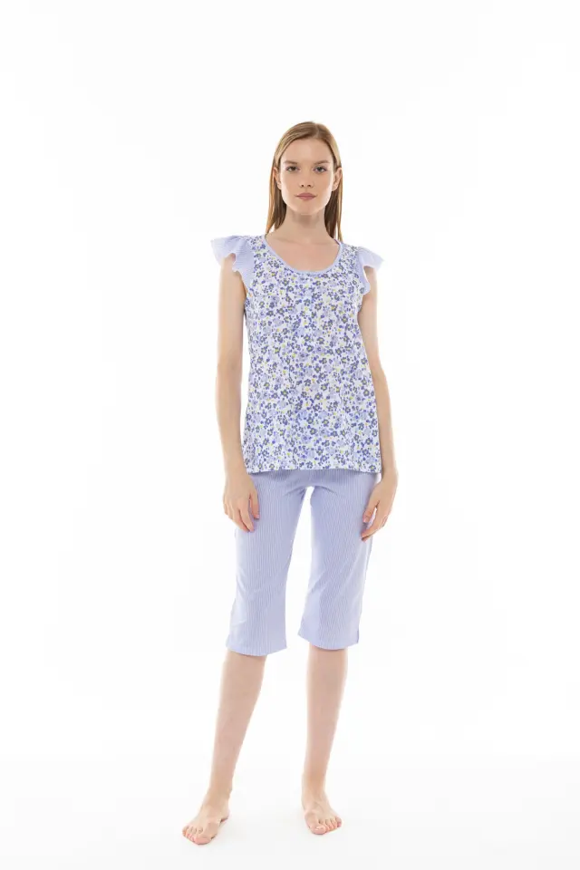 S1295 - Type - PYJAMA BLUE FLOWER STRIPE - S