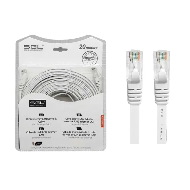 Καλώδιο δικτύου Ethernet - Πλακέ - A8P8C - 20m - 096452