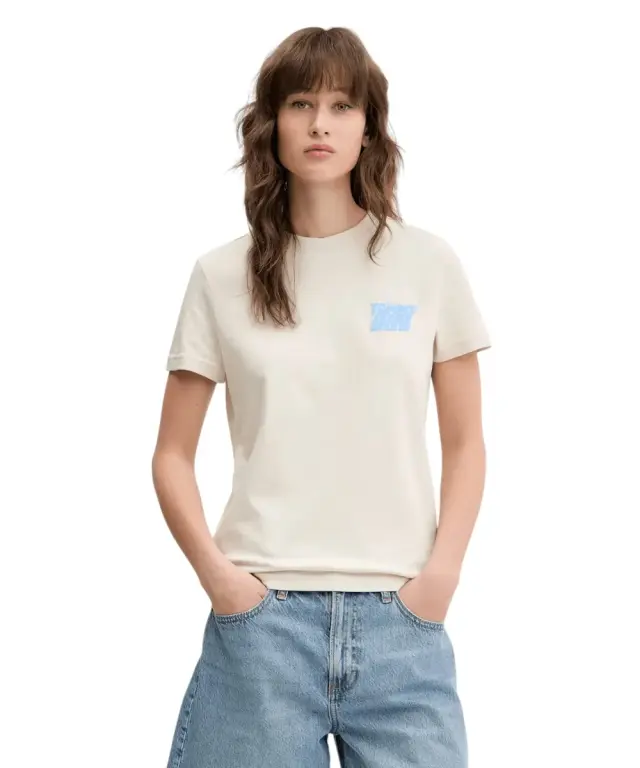 Tommy Hilfiger - Γυναικείο T-shirt Regular Bubble Tee Fit DW0DW21338-ACG Μπεζ - M