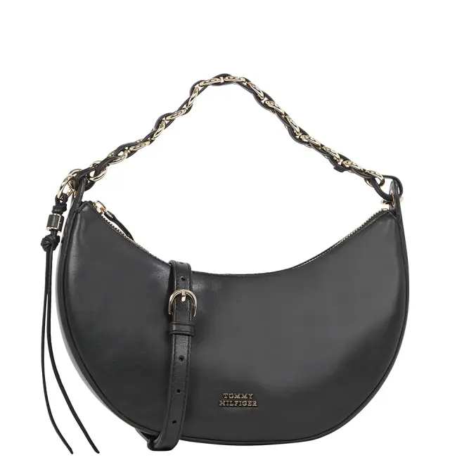Τσάντα TOMMY HILFIGER Moon Leather Crossover 17467 Μαύρο