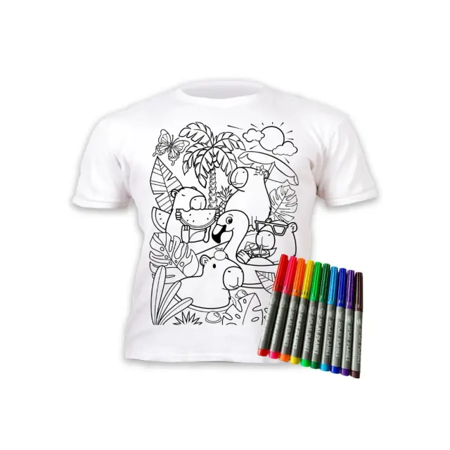Splat Planet Πλενόμενο t-Shirt Ζωγραφικής με Μαρκαδόρους: Capybara 5-6 ετών