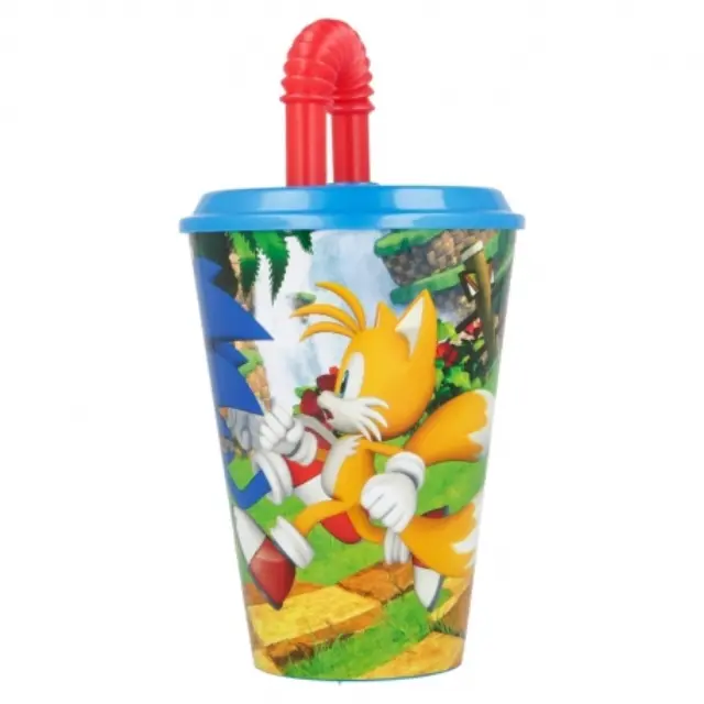 Sonic Ποτήρι Νερού από Πλαστικό με Καλαμάκι 430ml-40530 3