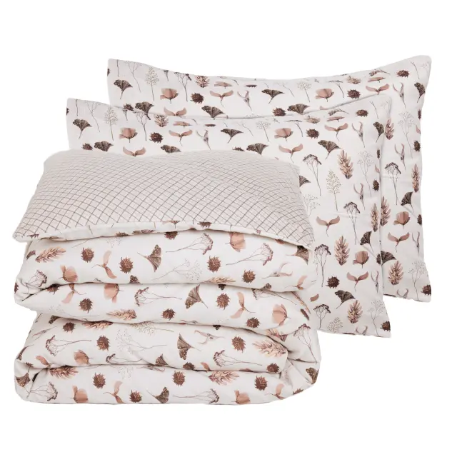 Das Home Σετ Παπλωματοθήκη Μονή Happy Flannel 160x240 Beige - Brown 100% Cotton Flannel 3