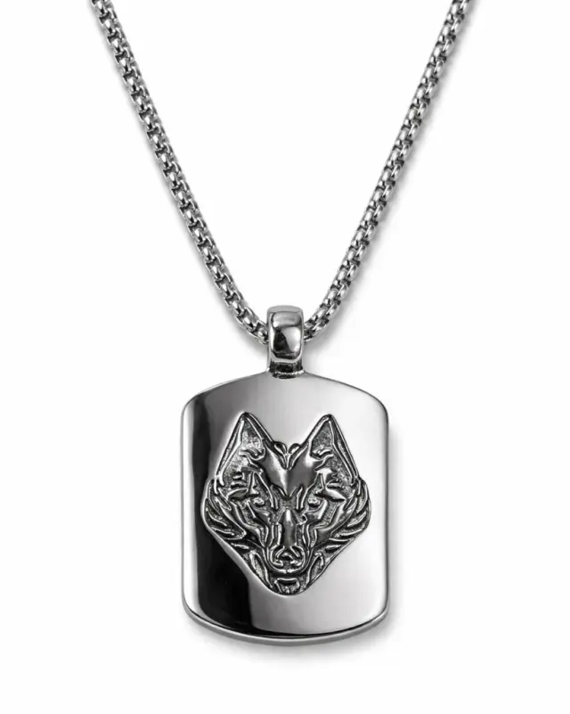 Ghetto Stainless Steel Wolf Pendant Necklace | Unisex