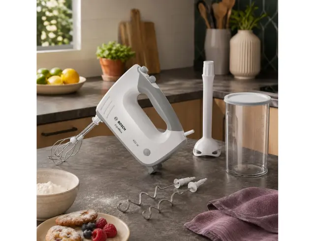 Μίξερ Χειρός Bosch MFQ36440 με ισχύ 450W, 5 ταχύτητες και λειτουργία Turbo MFQ36440