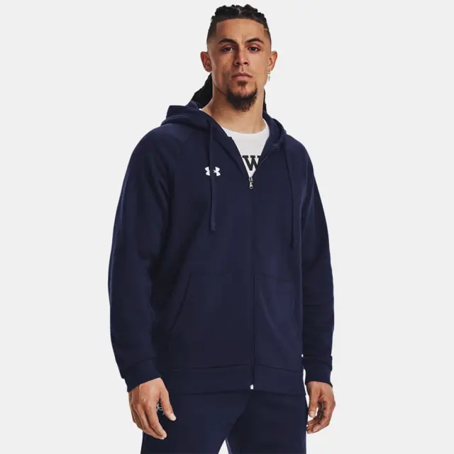Under Armour Rival Fleece Full Zip Hoodie (1379767-410) - Μπλέ